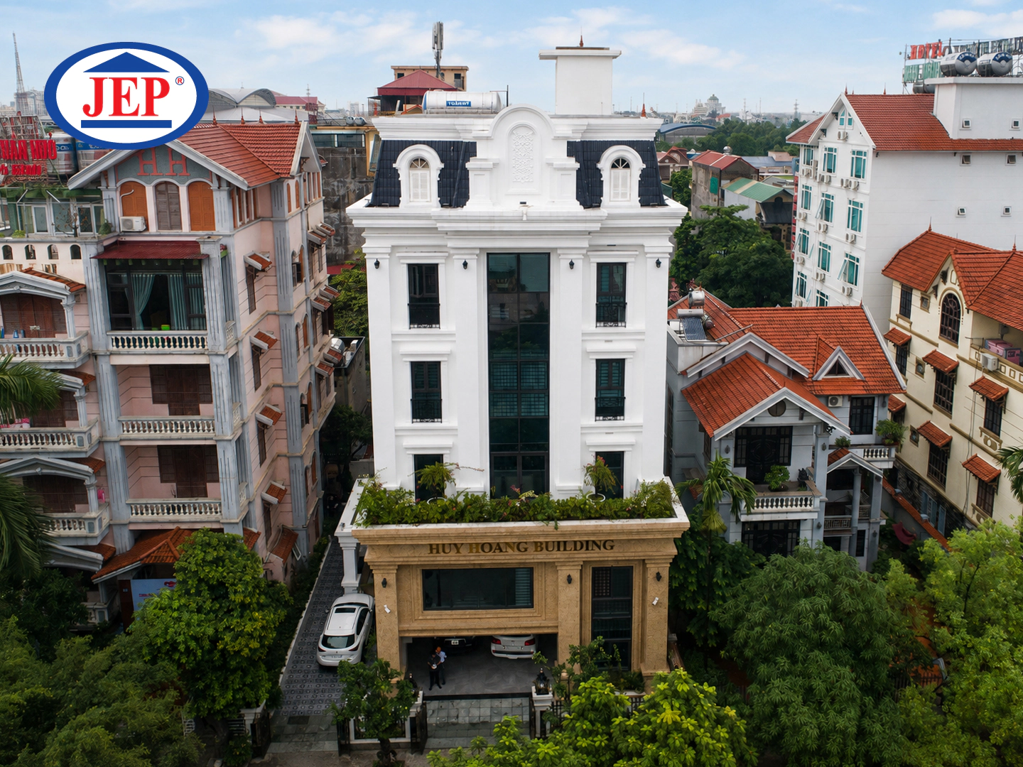 CÔNG TRÌNH SƠN ĐÁ TỰ NHIÊN HOA CƯƠNG 2D JEP SP-800-2D KẾT HỢP SƠN ĐÁ SIÊU MỊN CHỐNG BÁM BẨN JEP SP-500 TẠI HUY HOÀNG BUILDING – NINH BÌNH ảnh 1