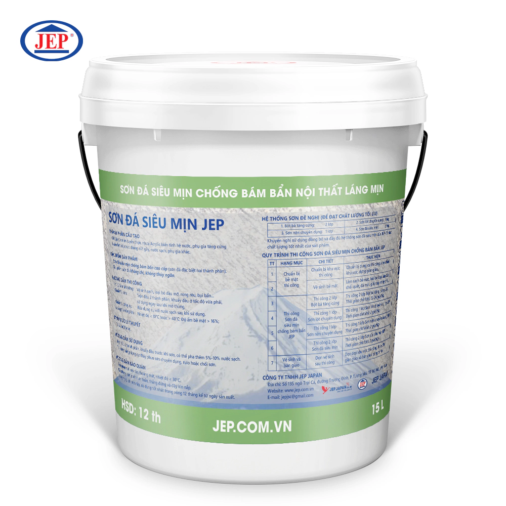 Sơn đá siêu mịn chống bám bẩn nội thất láng mịn SP-400.MATT ảnh 2 mặt sau