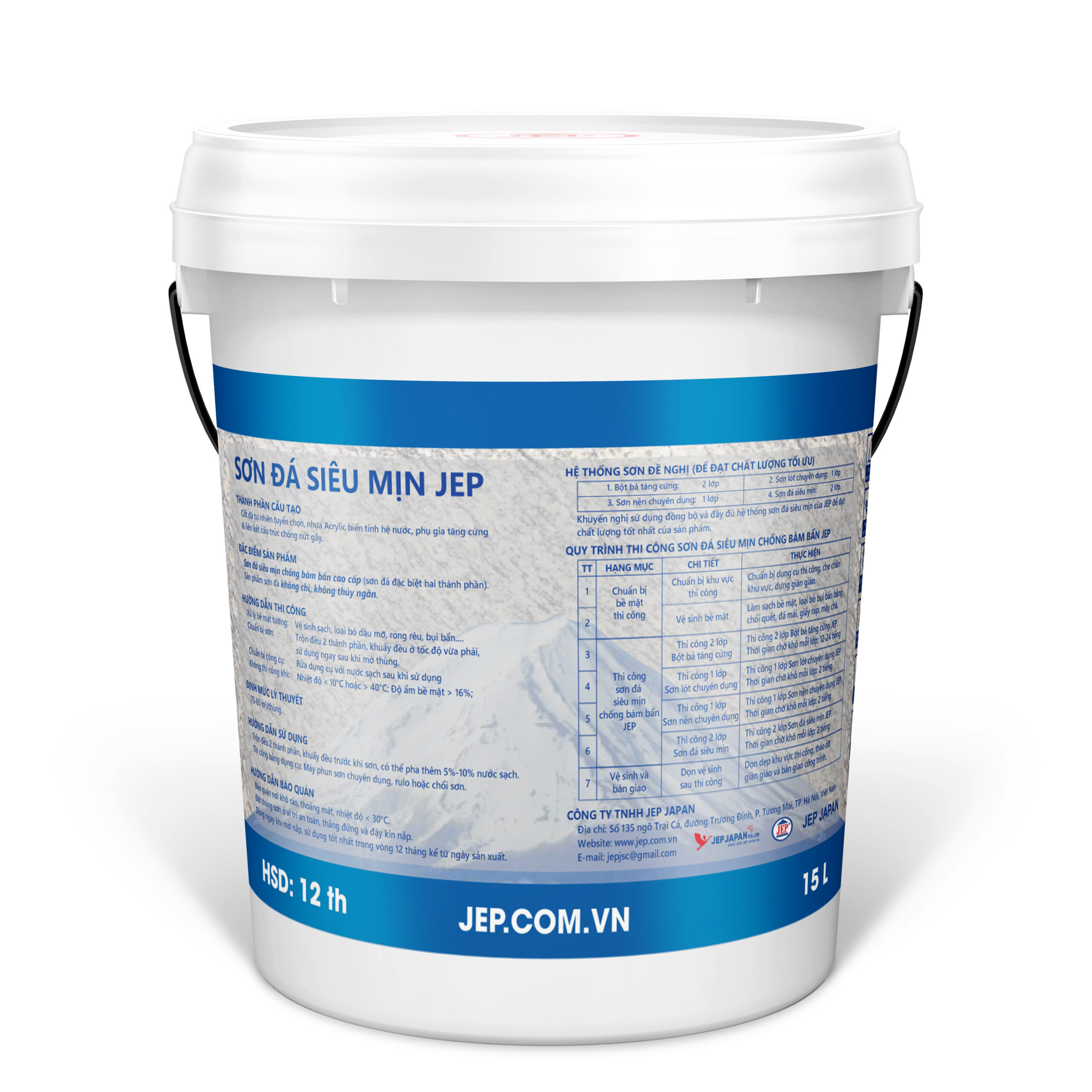 SƠN ĐÁ SIÊU MỊN LÓT SIÊU KHÁNG KIỀM KHÁNG MUỐI NỘI NGOẠI THẤT SP-200-1.PLUS ảnh 2 jep.com.vn