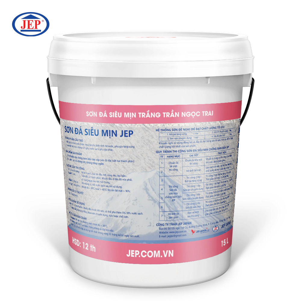 Sơn đá siêu mịn trắng trần ngọc trai SP-400A.PEARL ảnh 2 mặt sau
