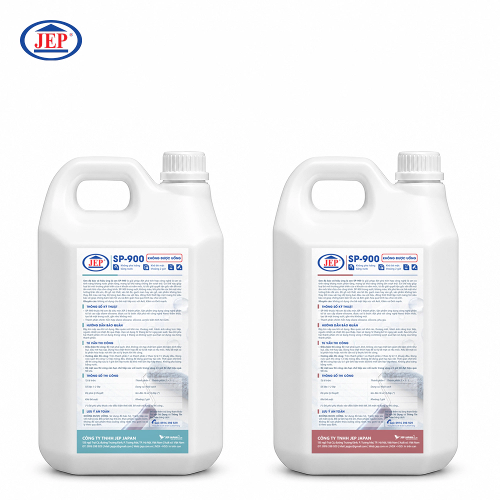 Sơn đá bảo vệ hiệu ứng lá sen SP-900 5L + 5L bộ hai can mặt sau